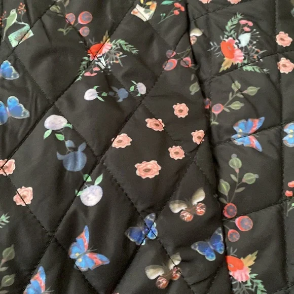 NWT DREW Rebecca Butterfly Print Zip Front Hooded Jacket 🖤🦋🖤